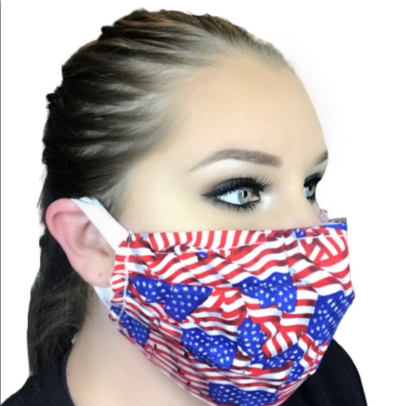 3 LAYER Face Mask has Nose Guard w discount ship - Picture 4 of 4